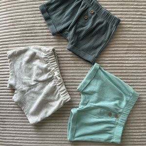 Carter's Ribbed Kids Shorts - Dark Gray, Light Gray, Mint